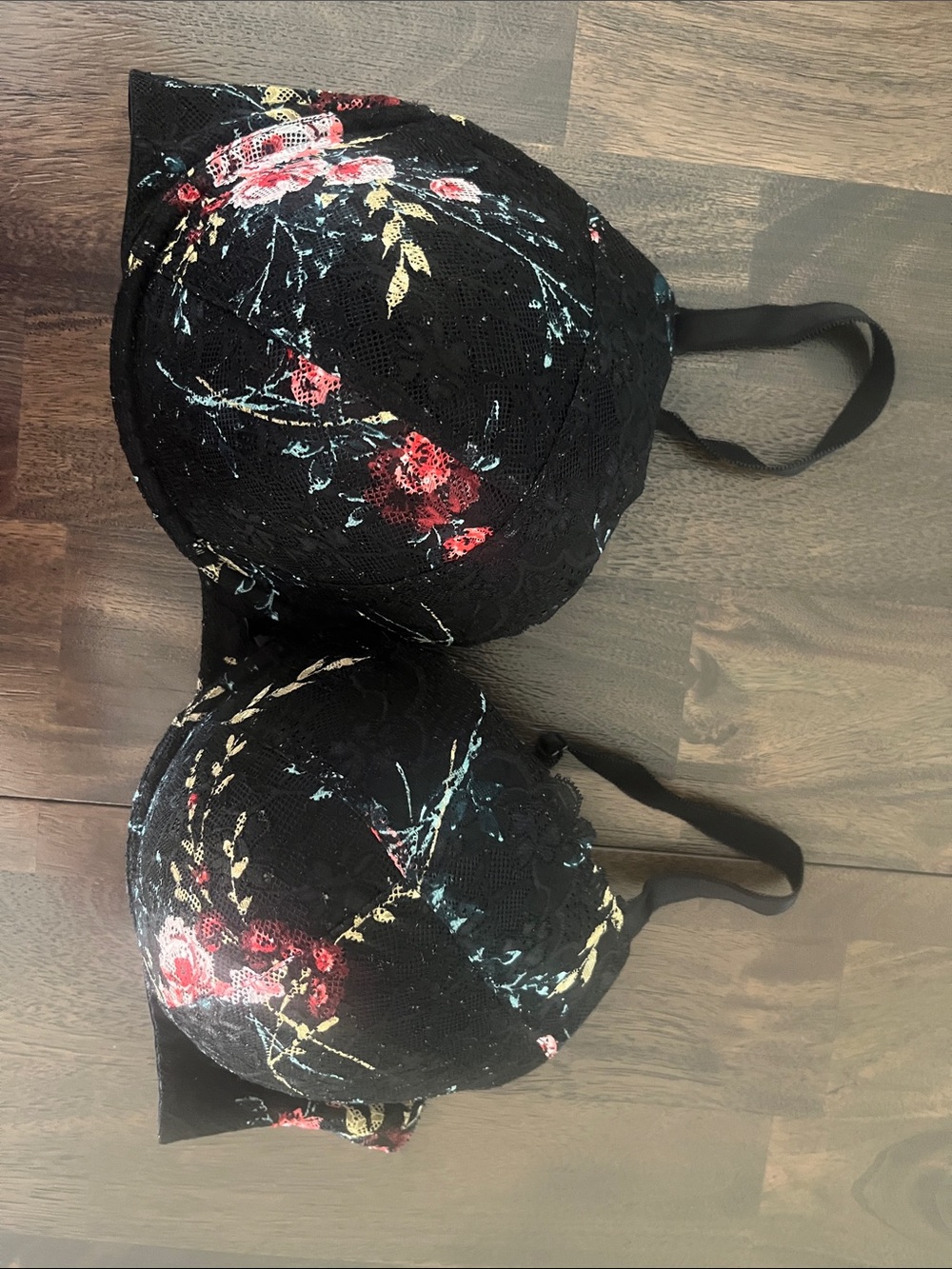 Torrid Curve 44DDD 44 DDD 44 F 44F Floral Lace Push-Up Bra Black Like New
